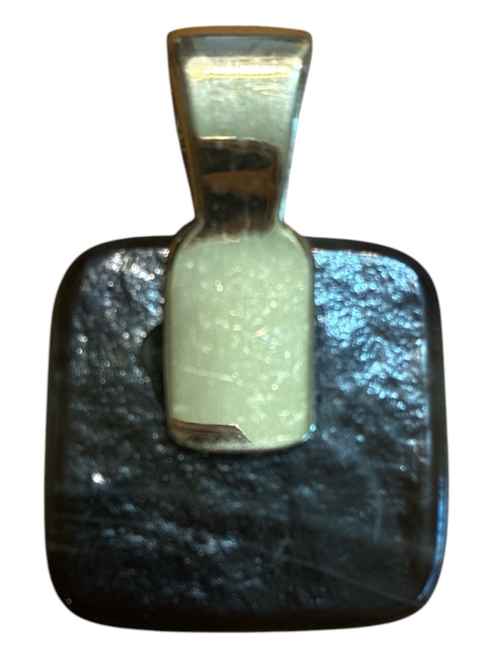✨ 3/$15 ✨ Smoky Gray Glass Square Necklace Pendy - Picture 2 of 2